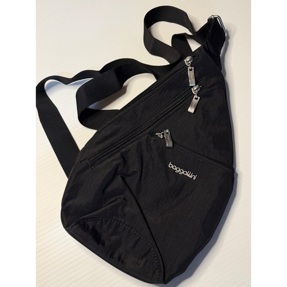 Baggallini Mini Sling Bag Black Crossbody Travel Backpack Water Resistant Women main image 5